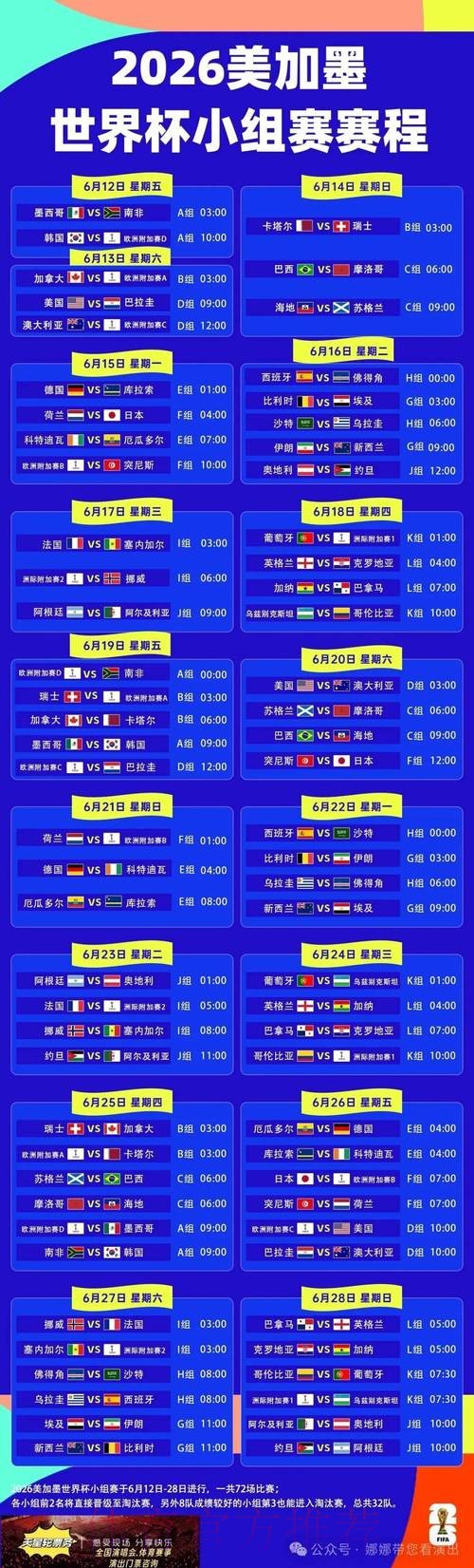 2026世界杯赛程一览全程直播怎么查 2026世界杯赛程一览全程直播怎么查